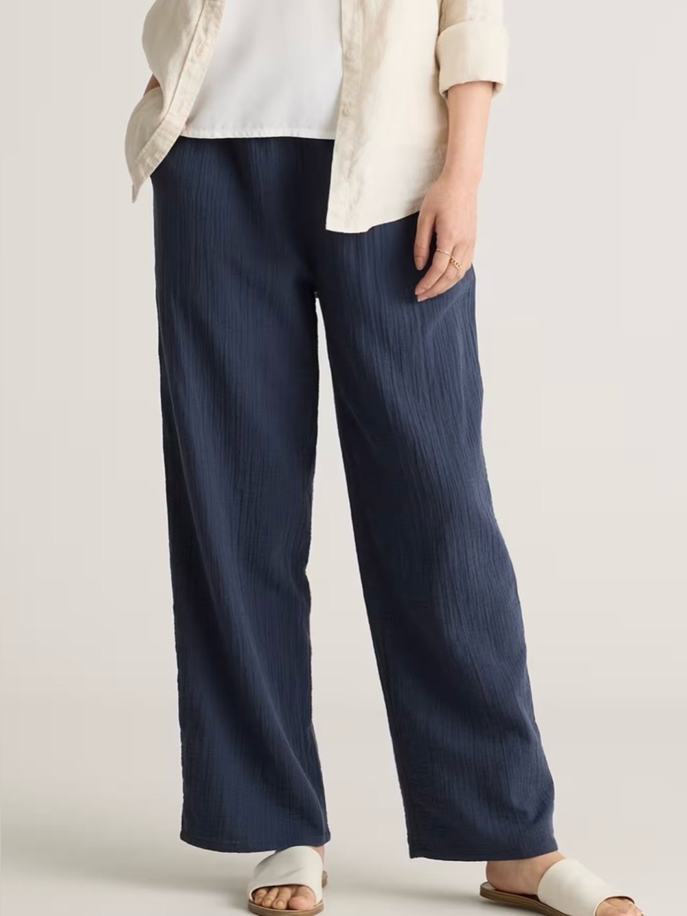 Quince 100% Organic Cotton Gauze Straight Leg Pants